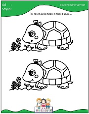 okul öncesi İki Resim Arasındaki Farkı Bul